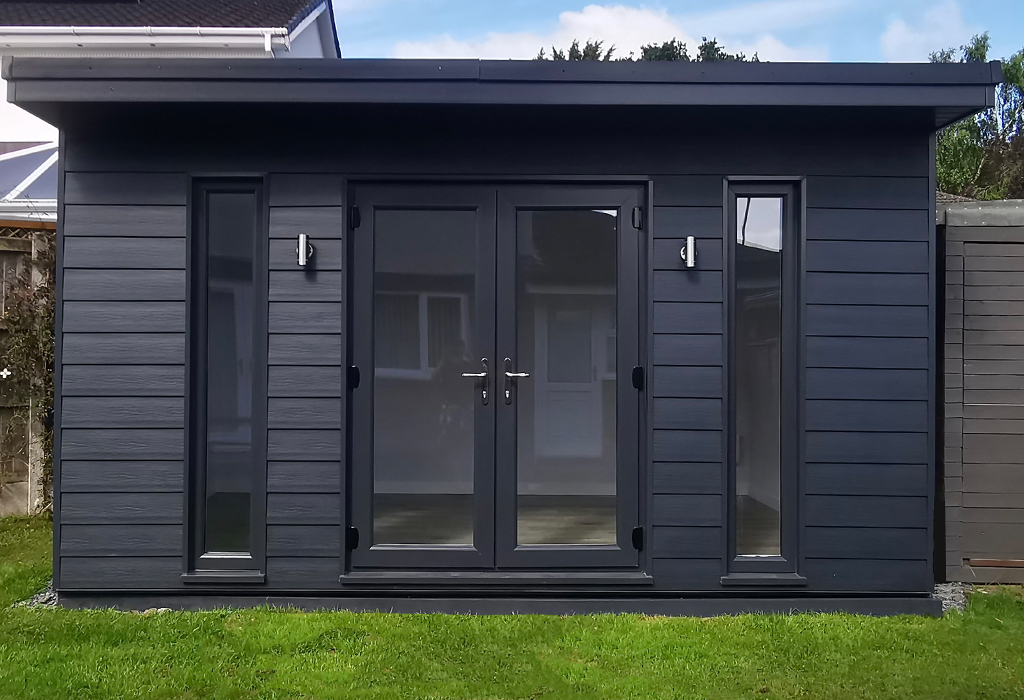 large garden office installed by Synergy, Carlisle, Cumbria